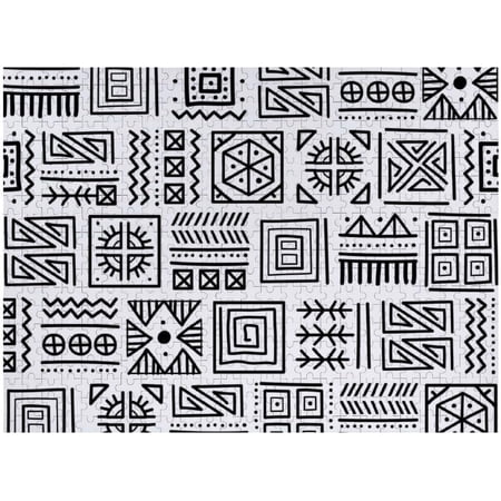 GZHJMY 1000 Piece Jigsaw Puzzle for Kids Adults - Mayan Patchwork Tribal Geometric Puzzle Game, Fun Challenging Brain Exercise Family Game Creative Gift for Friends ParentsDIY Games Gifts