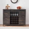 thumbnail image 2 of Farmhouse Wine Bar Cabinet w/Sliding Barn Door, 47.2” Sideboard Buffet Storage Cabinet with Glass Rack, Storage Shelves, Removable Wine Rack, 2 of 7