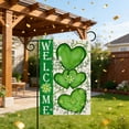thumbnail image 5 of St. Patrick's Day Garden Flags,Shamrock Rustic Burlap Yard Sign Decorations,Double Sided Green Clovers Welcome Patio Holiday Flag Spring Banners for Outdoor Garden Decor 17.7x11.8inch, 5 of 7