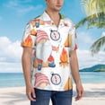 thumbnail image 5 of Xecao Gnome Camping Fishing print Hawaiian shirt - a stylish short-sleeve button-down for men, perfect for casual beach and tropical outings., 5 of 9