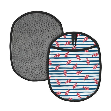 

Naloa Clown Fish Silicone Pot Holders Oven Mitts Heat Resistant Hot Pads Non Slip Pot Holder for Kitchen Baking and Cooking 9.4 x 7.5 Inches