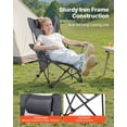 thumbnail image 3 of VEVOR Chaise de Camping Inclinable, 4 Positions Réglables, Chaise Longue Pliante Portable pour Adultes, Chaise de Plage en Maille avec Appui-Tête et Repose-Pieds, Supporte 220 Lb, Chaises de Camp Robustes pour Patio, Gris, 3 of 9