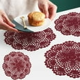 thumbnail image 5 of WVARK 6Pcs 8 Inch Table Mats, Insulated Table Hook Crochet Flower Hollow Decorative Needle Cotton Lace Table Mats, Handmade Crochet Cotton Coasters for Wedding Party Decoration(White), 5 of 15