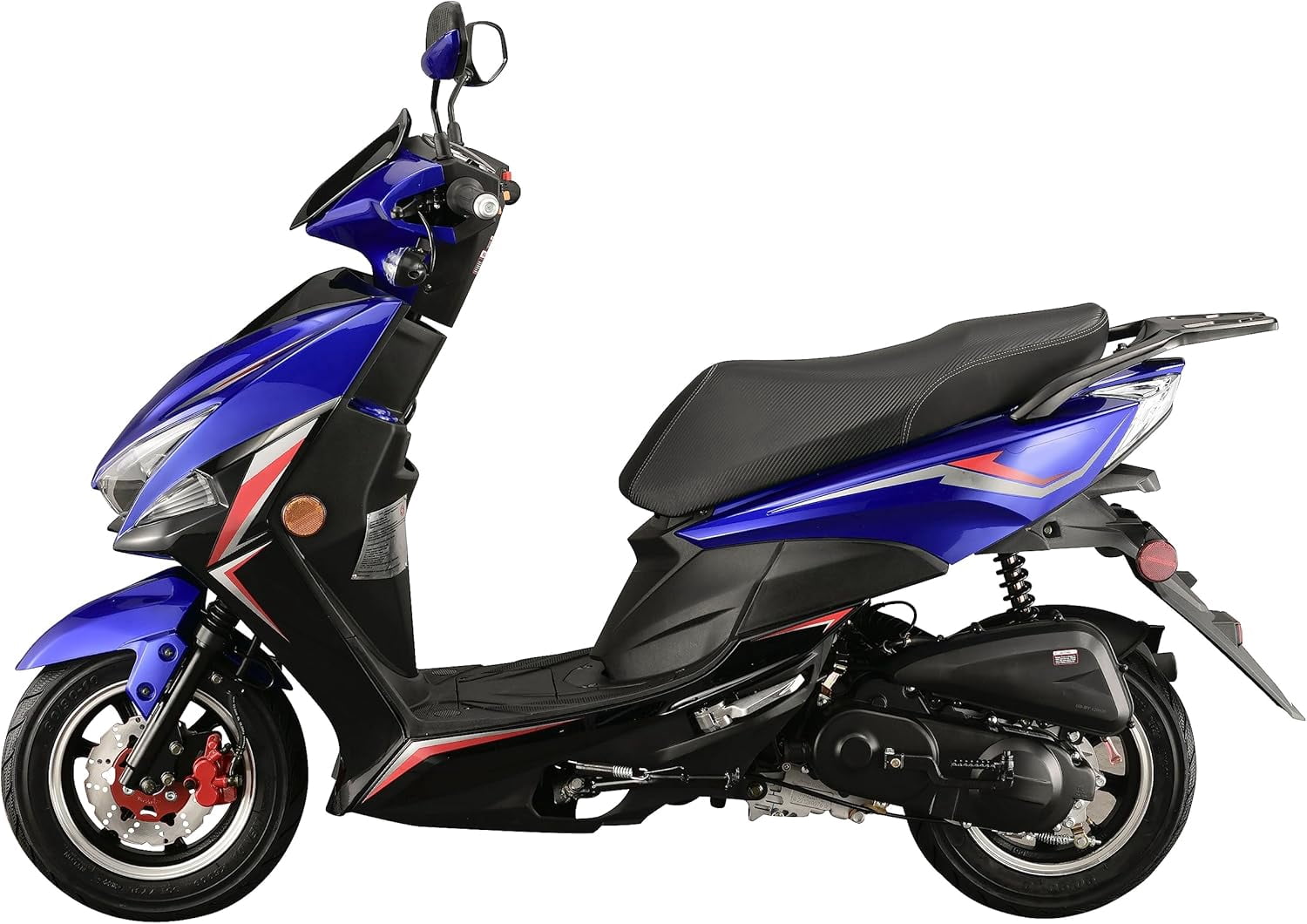 HHH X18 150cc Scooter Street Motorcycle Gas Moped 150cc Adult Bike with 10 inch Aluminum Wheels-White