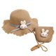 thumbnail image 1 of 56-58 cm circunferencia del sombrero protector solar de verano para mujer sombrero de playa sombrero para el sol sombrero de paja protector solar sombrero con bolsa de paja conjunto, 1 of 5