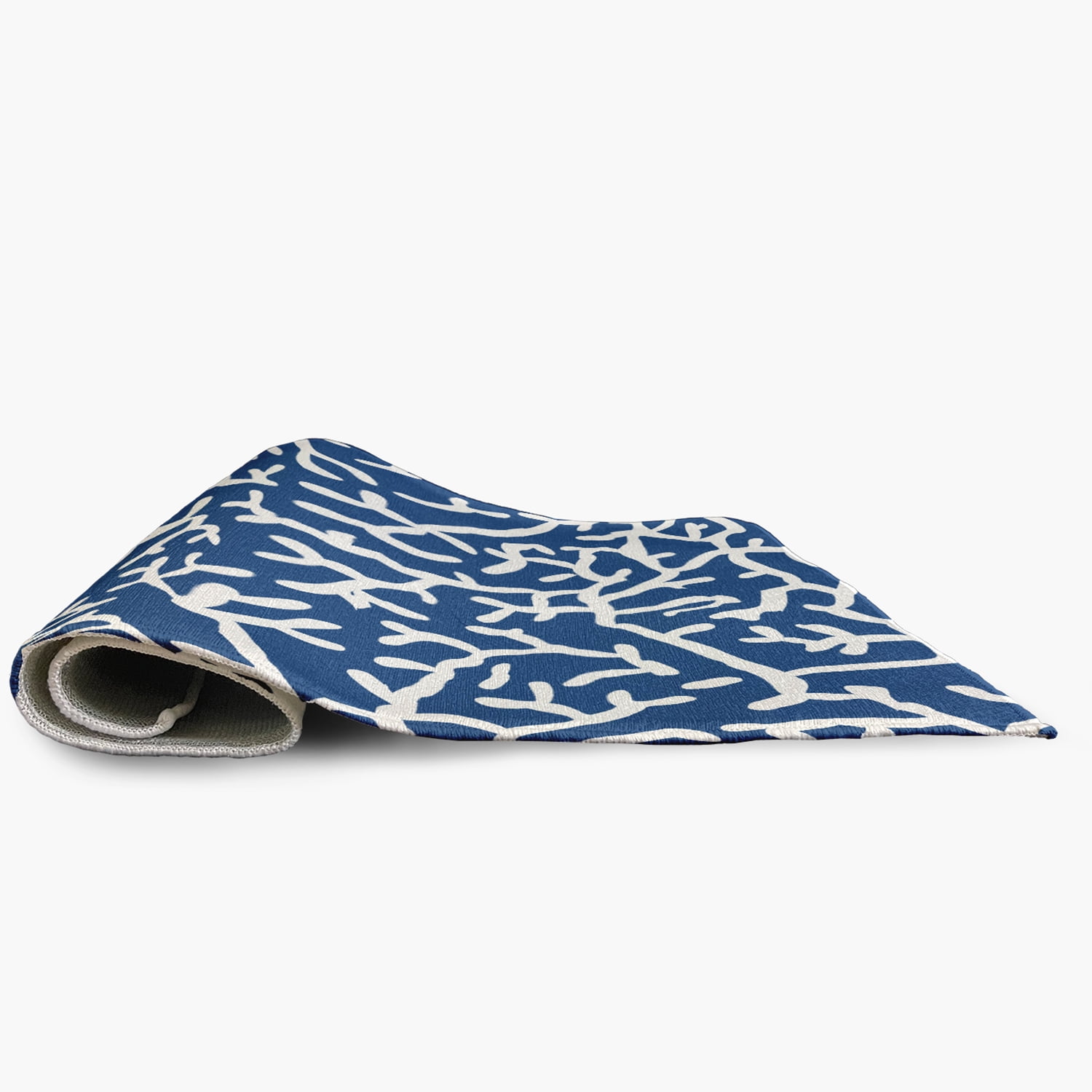 5' x 7' Simply Daisy Seaweed Beach Style Chenille Area Rug, Nautical Navy