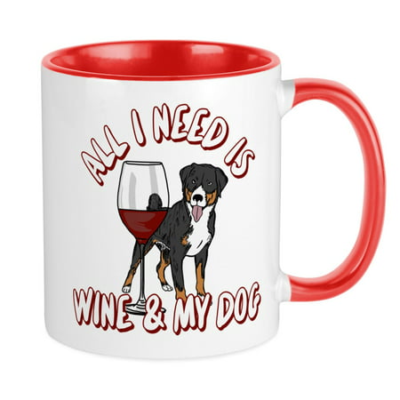 

CafePress - All I Need Is Wine & My Dog - Ceramic Coffee Tea Novelty Mug Cup 11 oz