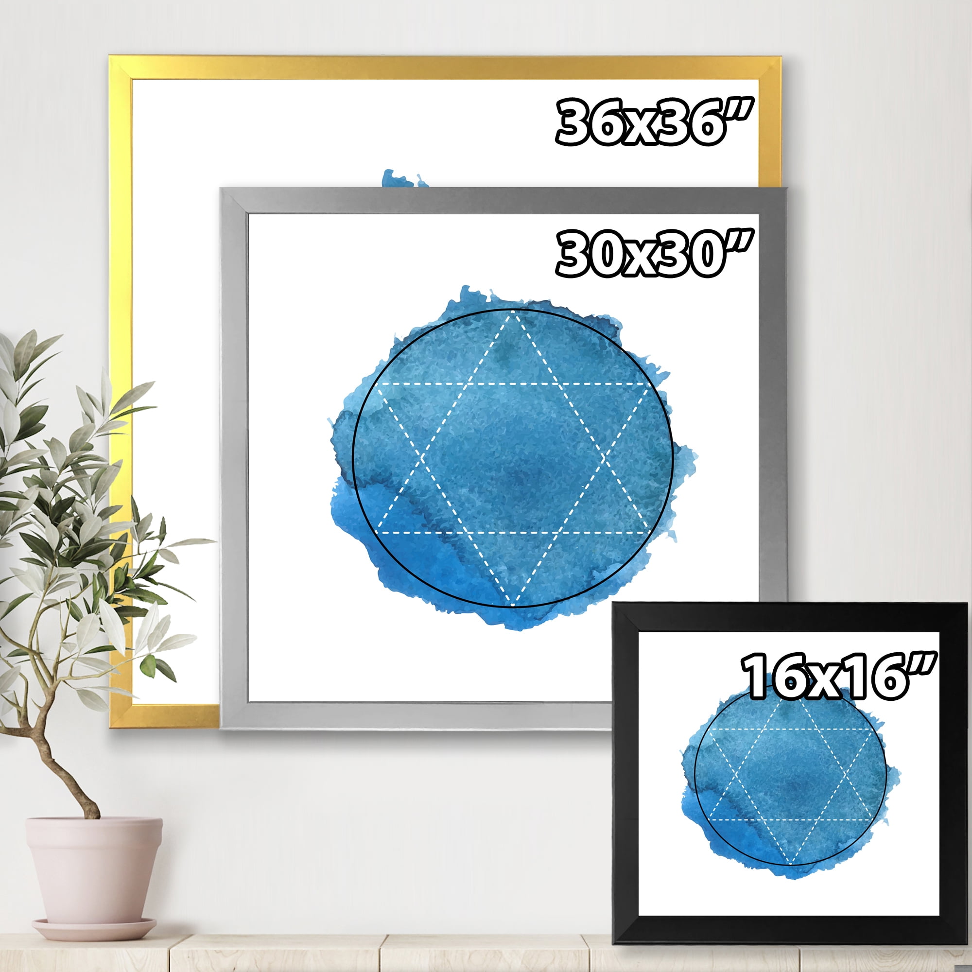 Designart 'Sacred Geometry and Symbol of Alchemy III' Bohemian & Eclectic Framed Art Print