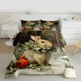 thumbnail image 2 of Homewish Teens Rabbit Cardinal Bird 2pcs Bedding Comforter Set,Merry Christmas Animal Twin Comforter Sets,Xmas Theme Breathable Bedding Set,Super Cozy Room Decor,Reversible, 2 of 8