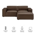 thumbnail image 3 of Restore 3-Piece Vegan Leather Modular Loveseat with Ottoman in Espresso, 3 of 10