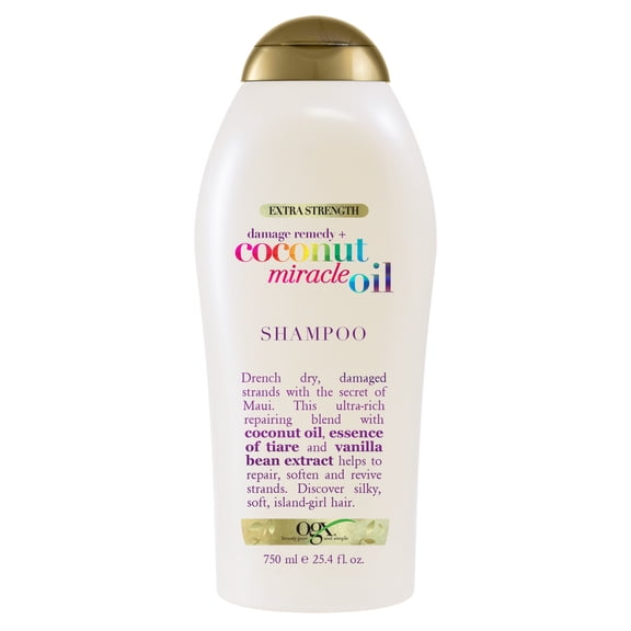 OGX Extra Strength Damage Remedy Repairing Daily Shampoo with Coconut Miracle Oil, 25.4 fl oz