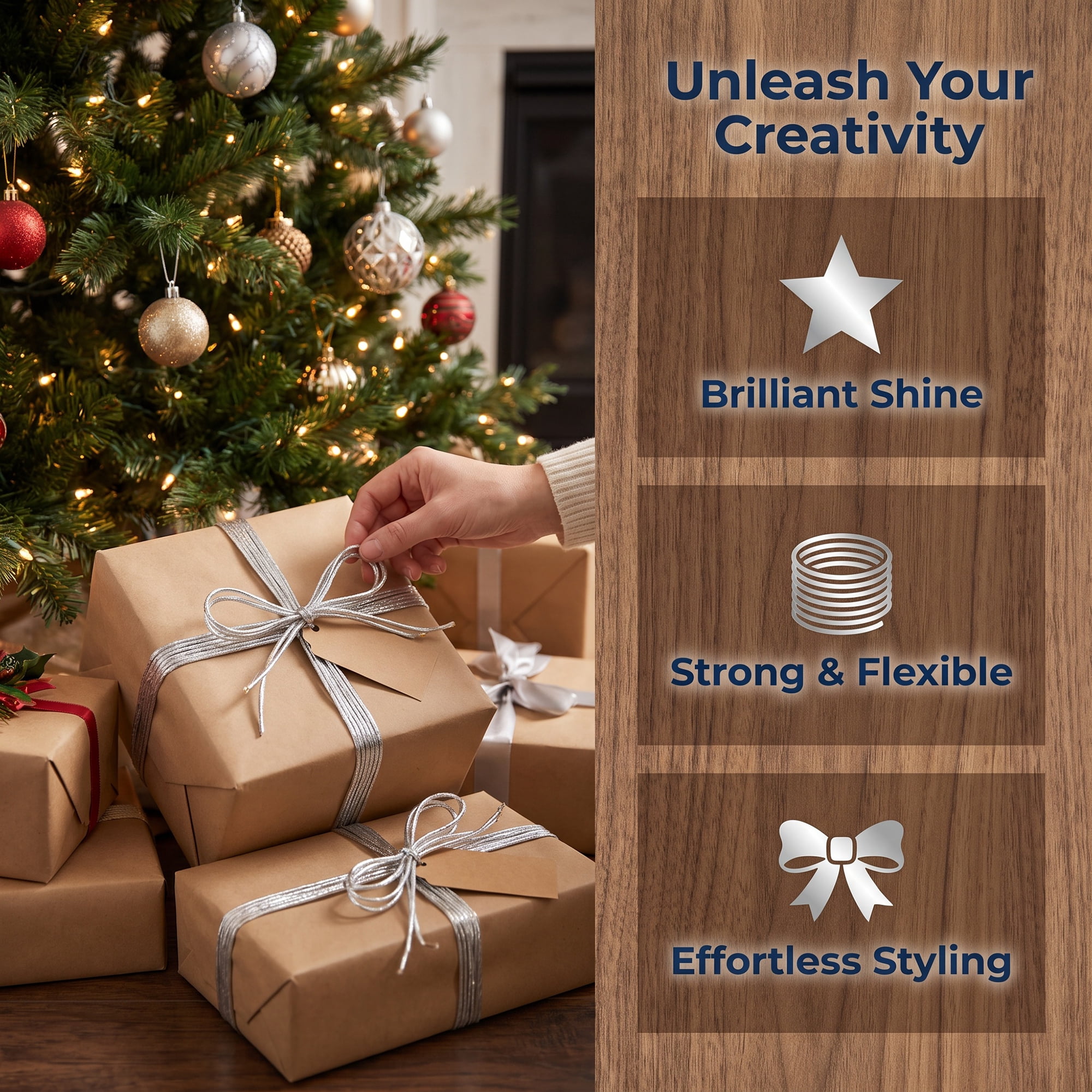 Unique Bargains Twine for Gift Wrapping and Crafting Uses Silver 5.5 Yard