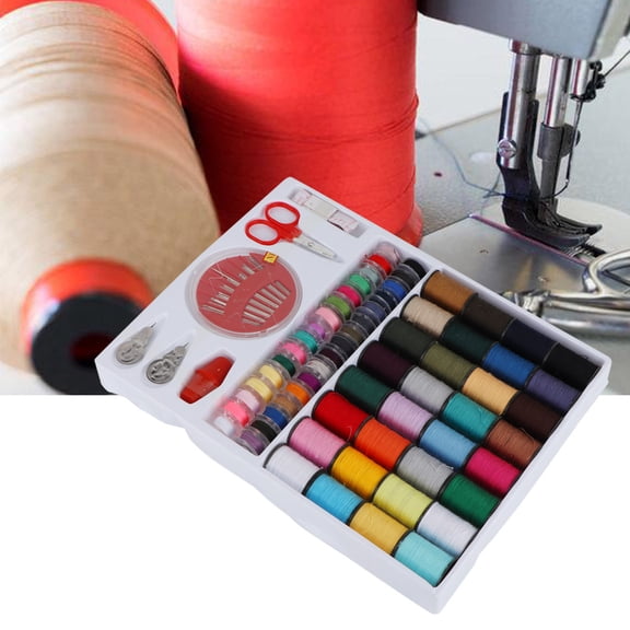 Mgaxyff Thread String Spool,64PCS Colorful Hand Machine Sewing Thread Cord Set Clothes String Spool Box FR-197, Sewing Thread Spool