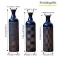 thumbnail image 5 of CQSXDA Decorative Metal Vases Set of 3 Tall with Textured Pattern for Modern Home Decor, Flower Vases for Living Room, Black, 5 of 12