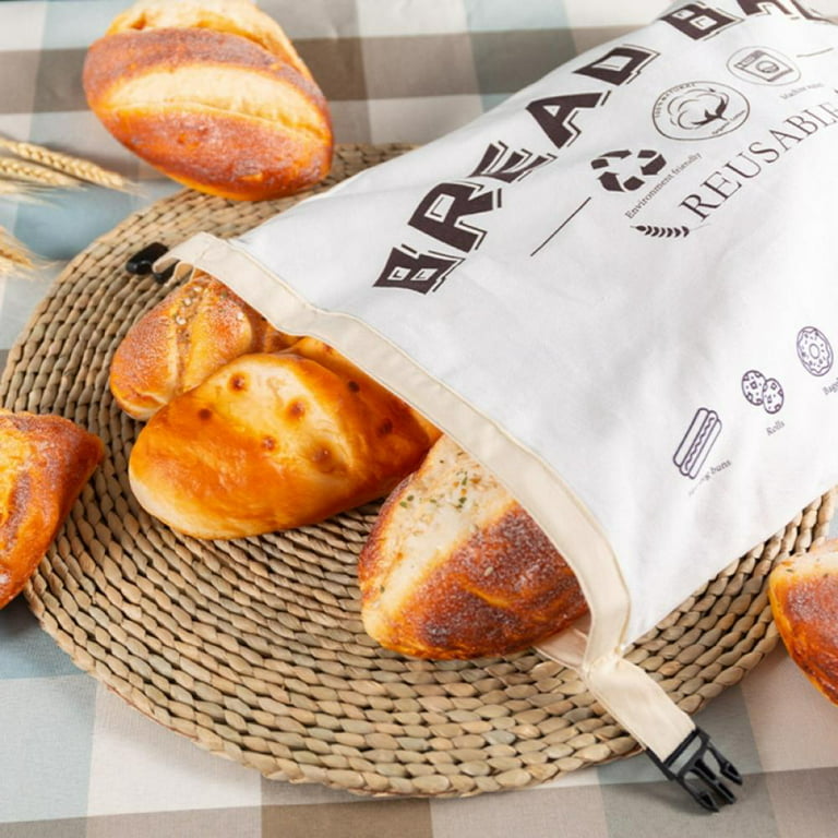 Reusable Linen Bread Bags - 100% Linen Washable - Combo Set of 2