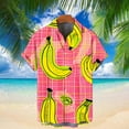 thumbnail image 2 of ZCFZJW Hawaiian Shirts for Men Funny Print Summer Short Sleeve Button Down Graphic T-Shirts Loose Regular Fit Comfy Beach Holiday Vacation Tees Tops Pink S, 2 of 5