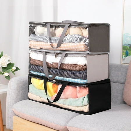 

Fogcroll Storage Bag Large Capacity Waterproof Oxford Cloth Zippered Clothes Bag Household Supplies