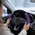 thumbnail image 3 of Diamond Fluffy Steering Wheel Cover with Colorful Rhinestones for Women Girls, Universal 15-Inch (38cm) Auto Elastic Protector, Car Accessories for Most Cars, SUVs | Pink, 3 of 5