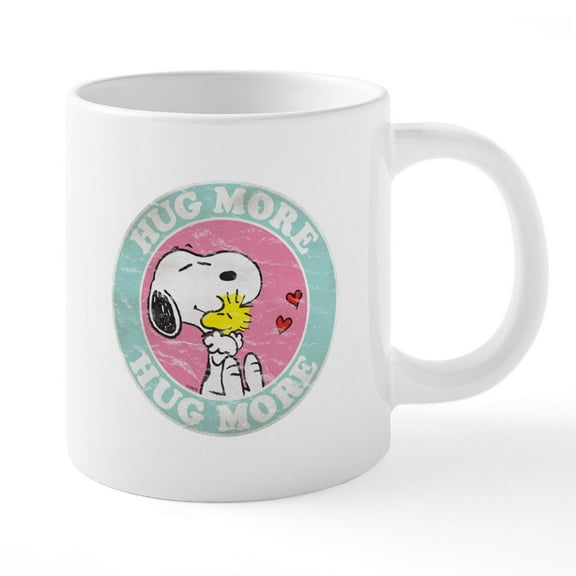 CafePress - Snoopy Hug More - 20 Oz White Ceramic Mega Mug