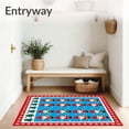 thumbnail image 3 of ODIKA 2'x3' Machine Washable Non-Slip Area Rug, Festive Gnome Holiday Floor Featuring Jolly Winter Scene High Traffic Rug with Pad, Red, 732844, 3 of 8