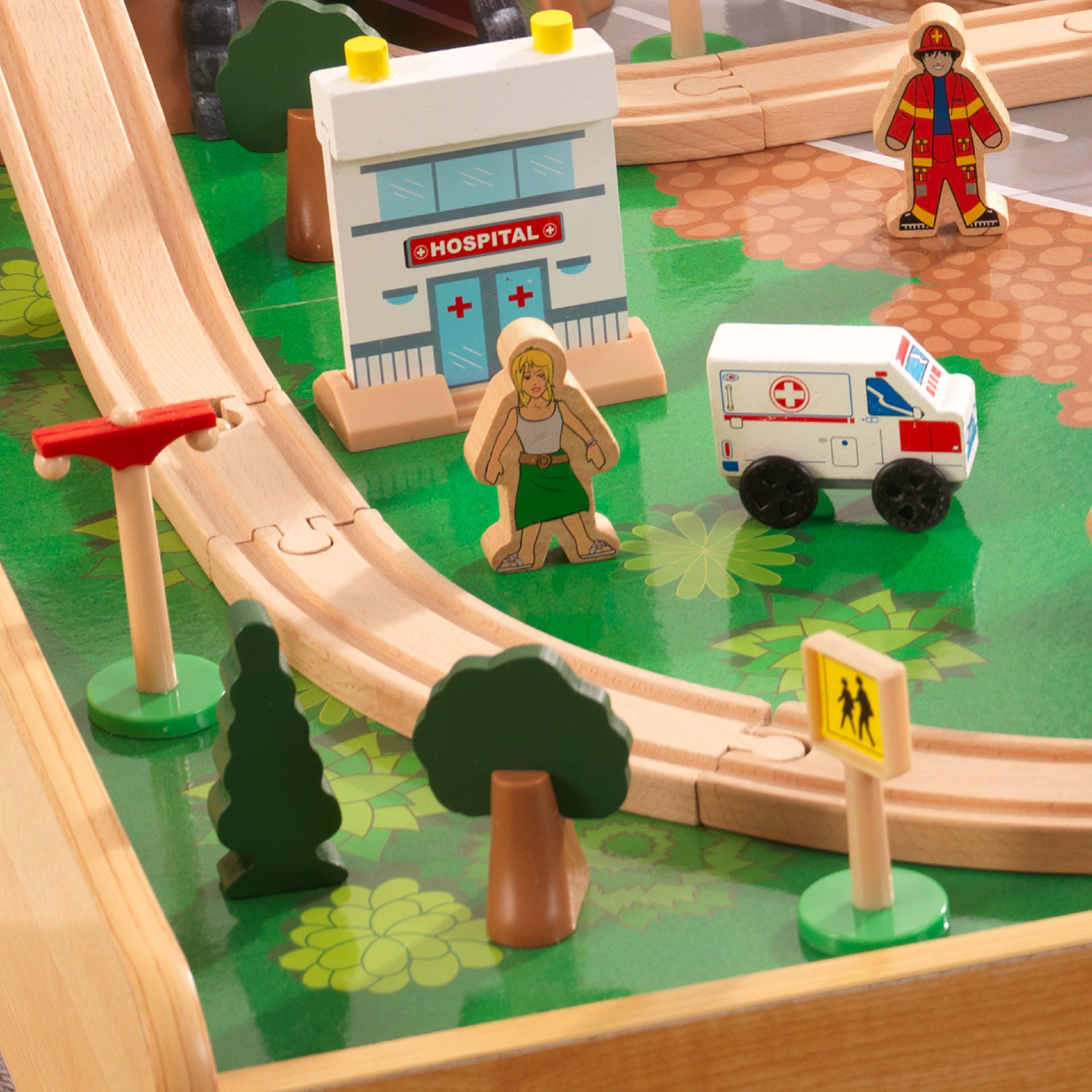 kidkraft adventure town railway train set and table