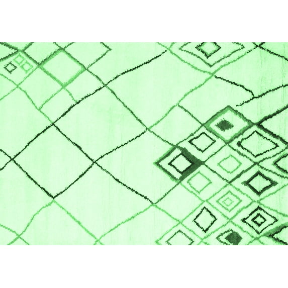 Ahgly Company Indoor Rectangle Solid Emerald Green Modern Area Rugs, 3' x 5'