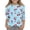 #A04-Blue, variant on Girls Shirts Summer 3/4 Sleeve Toddler T-Shirt Daisy Flower Cherry Print Tshirt Dressy Crewneck Cotton Tops