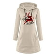 thumbnail image 6 of Womens Christmas Casual Solid Color Printing Pullover Hooded Pocket Long Sleeve Dress Sweatshirts, 6 of 6