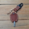 thumbnail image 4 of Small handmade leather keychain; Custom leather key sleeve for broken key, 4 of 7