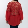 thumbnail image 6 of Elsie & Zoey Mckenna Lace Back Long Sleeve V-Neck Blouse for Women, 6 of 7