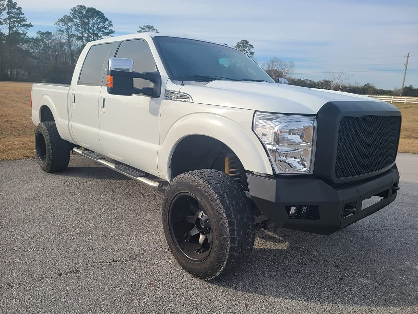 HECASA 3-Piece Modular Front Bumper for 2011-2016 Ford F250 F350 2/4WD Super Duty w/ LED Lights
