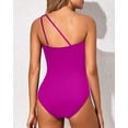 thumbnail image 3 of SURJDE One Shoulder One Piece Swimsuit for Women Tummy Control Bathing Suits Modest Full Coverage Keyhole Swimwear, 3 of 6
