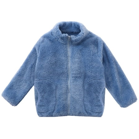 

Toddler Baby Boys Girls Fleece Jacket Coat Zip Up Cozy Fuzzy Jackets Kids Thicken Warm Winter Outwear Clothes