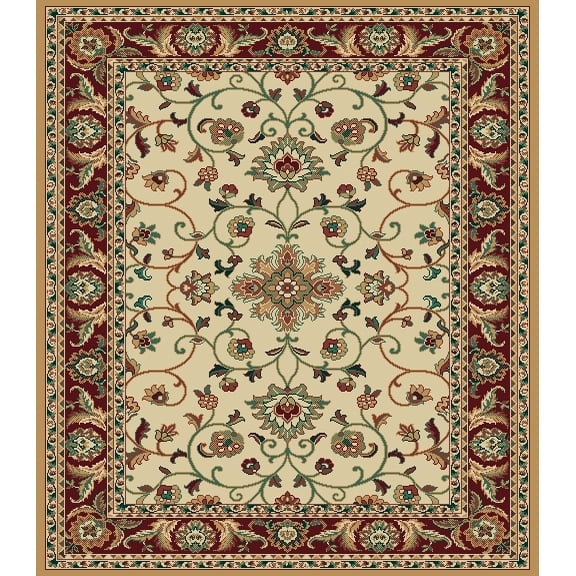 Designer Home Urban Area Rug 040-37597 Columbia Cream Scrolls Floral 3' 11" x 5' 3" Rectangle