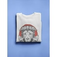 thumbnail image 3 of Hipster Lion With Headphones Sweatshirt Women -Image by Shutterstock, Female x-Large, 3 of 4