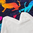 thumbnail image 4 of Gradient Cat Blanket for Girls Boys Cute Kitten Throw Blanket for Bed, Neon Ombre Cat Paws Fleece Blanket 40x50 Size Multicolor Leaf Sherpa Blanket, Animal and Pet Theme Fuzzy Blanket, 4 of 6