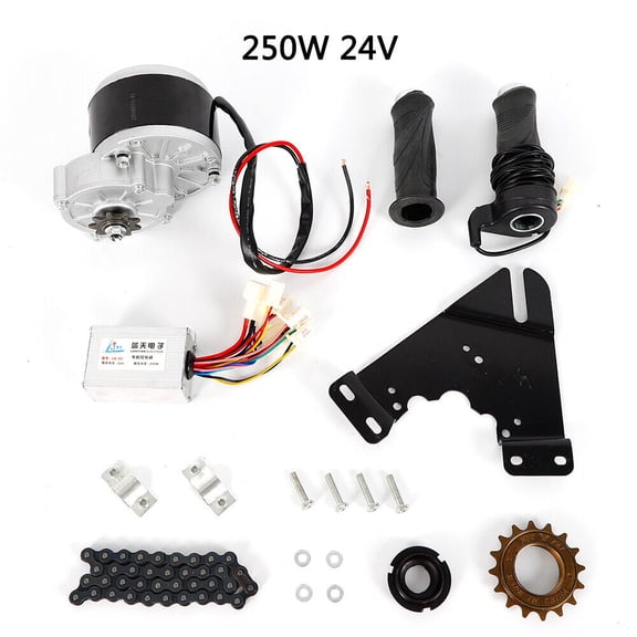 Miumaeov Electric Bicycle Conversion Kit 24V 250W E-Bike Wheel Motor Kit with Chain for 16''-28'' Bike