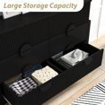 thumbnail image 2 of LGHM 2 Piece Bedroom Dresser Set, Fluted 6 Drawer Chest Dresser & Horizontal 6 Drawer Dresser, Black, 2 of 9