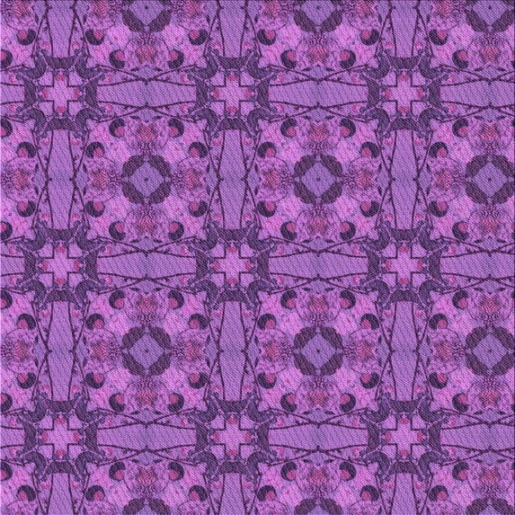 Ahgly Company Machine Washable Indoor Square Transitional Dark Orchid Purple Area Rugs, 4' Square