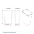 thumbnail image 7 of Dowell 50Qt Waste Trash Container, 13Gal, Plastic, Stackable, for Kitchen/Bathroom/Office, Fits Under Sink/Desk (Grey 4000 50 04-2 Pack), 7 of 7