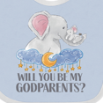thumbnail image 4 of Inktastic Will You Be My Godparents? Cute Elephants Moon and Stars Boys or Girls Baby Bib, 4 of 4