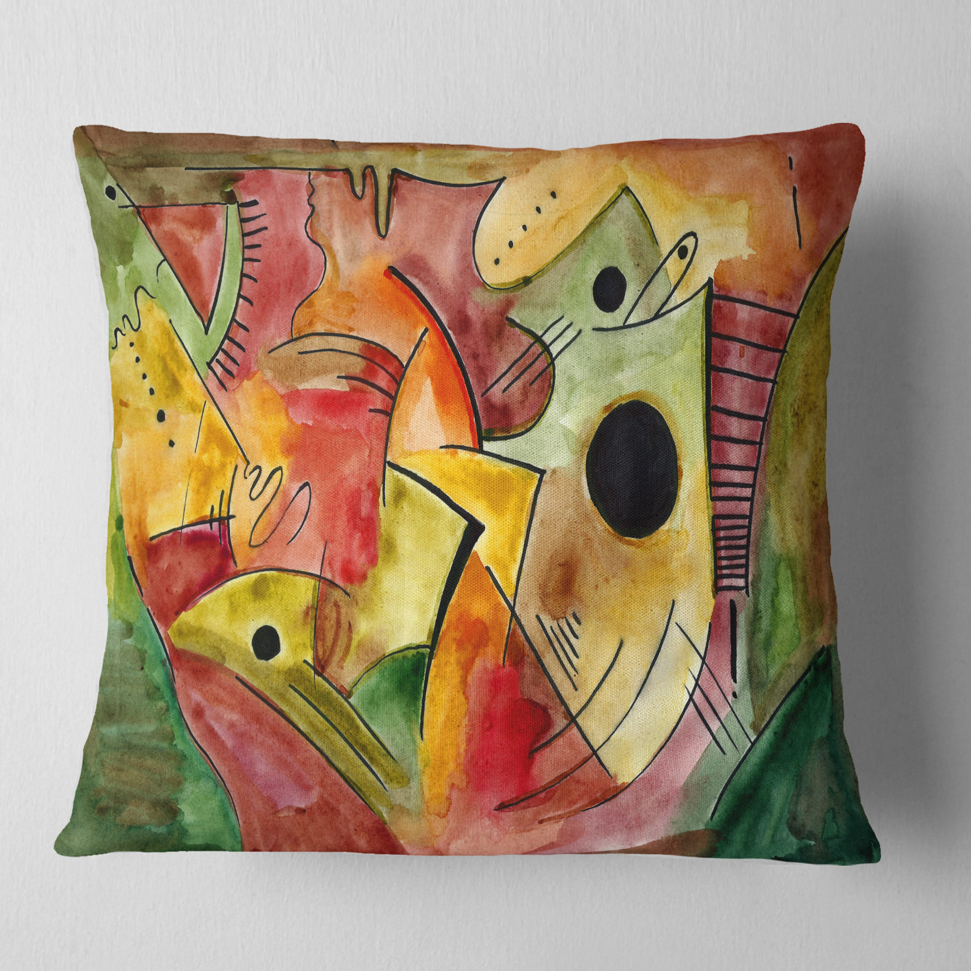 Designart Stimulating Mood - Abstract Throw Pillow - 18x18