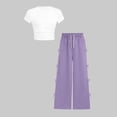 thumbnail image 2 of Zpanxa Girls Sets Ruched Short Length T Shirt with Bow Pocket and Long Pants Set 7-8 Years, 2 of 6