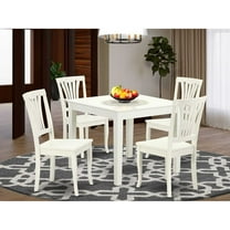 East West Furniture Dining Room Set Linen White, OXAV5-LWH-W