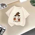 thumbnail image 4 of Qopobobo Halloween Shirts for Kids Girls Halloween Short Sleeve T-Shirt for Kids Size 7-8 Years(Beige, 7-8 Years), 4 of 5