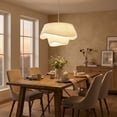 thumbnail image 4 of Viaurbe Bohemian Cream Living Room Fabric Pendant Light Makeover Home Decor Lamp, 4 of 16