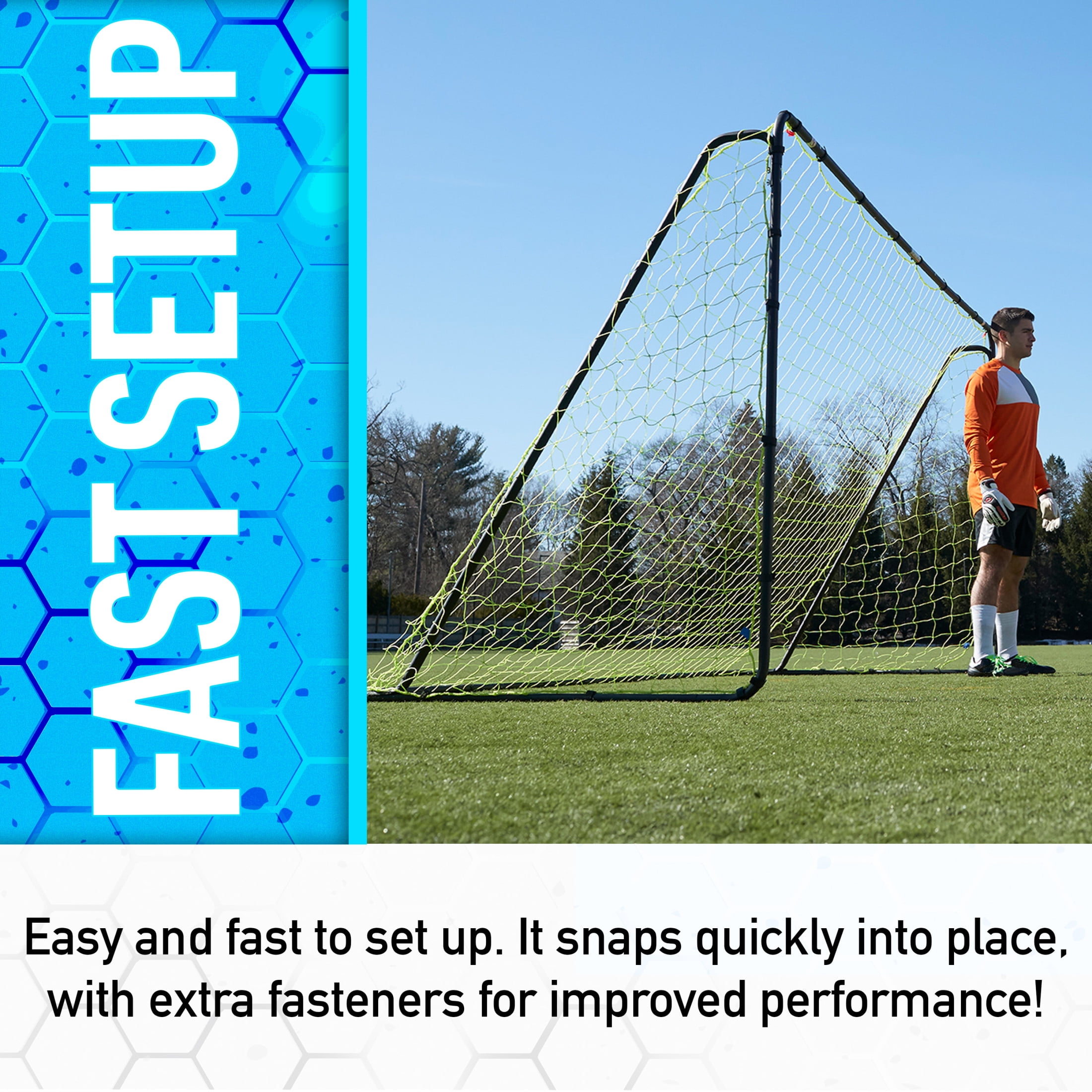 Franklin Sports Competition Soccer Goal - Steel Backyard Goal - 12' x 6' Official Size - Black
