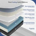 thumbnail image 2 of Full Mattress, 10 Inch Memory Foam Hybrid Mattress in a Box, Individual Pocket Spring Mattress for Pressure Relief, Motion Isolation, Silent Sleep, Breathable, CertiPUR-US, 2 of 7