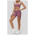 thumbnail image 4 of PISONIC Two Piece Workout Sets for Women Square Neck Sports Bra and Scrunch Butt Lifting Shorts Gym Yoga Active Wear Outfits, 4 of 7