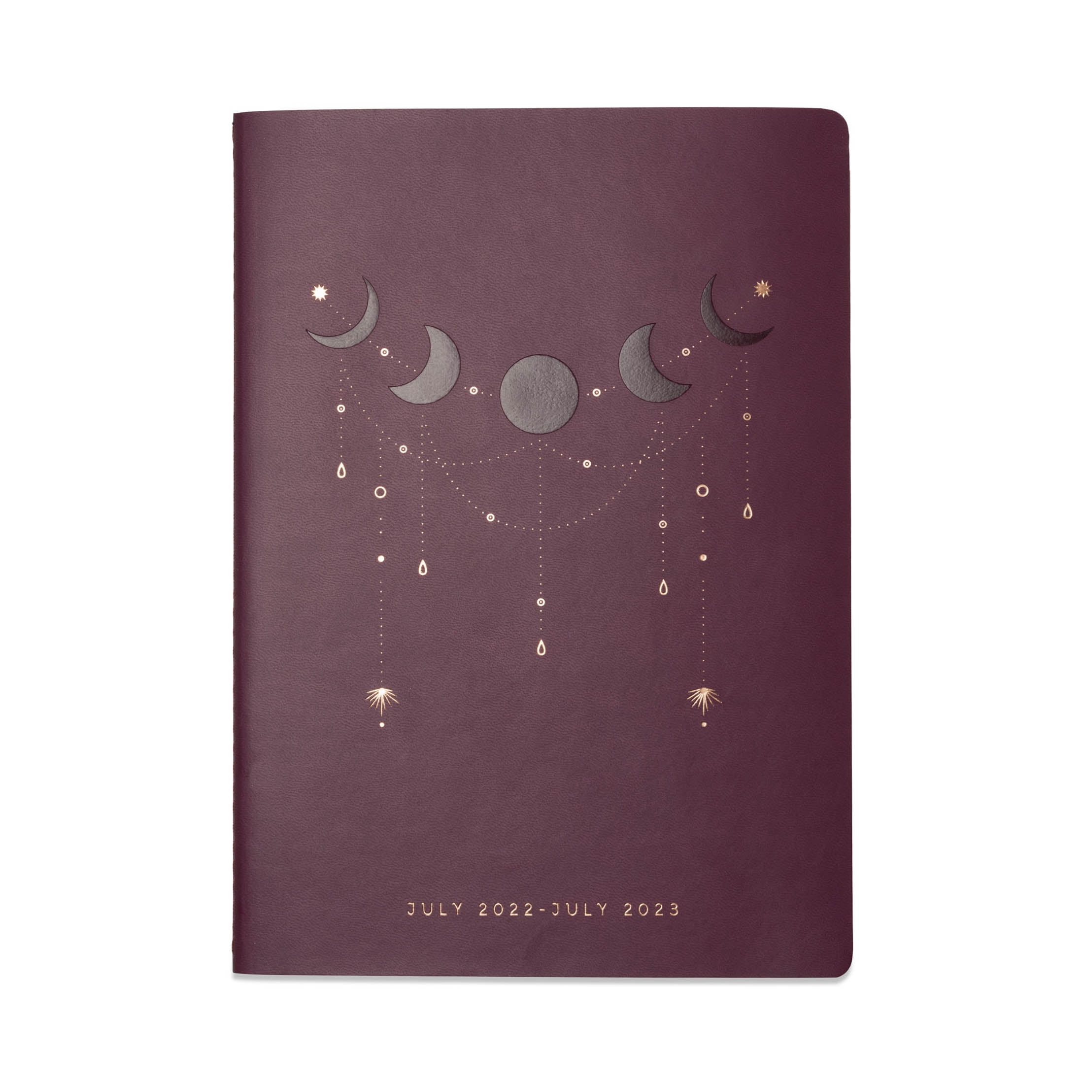 Think Ink Leatherette, Monthly Academic Year Planner, 7 x 9.75, Boho Moons, July 2022 - July 2023